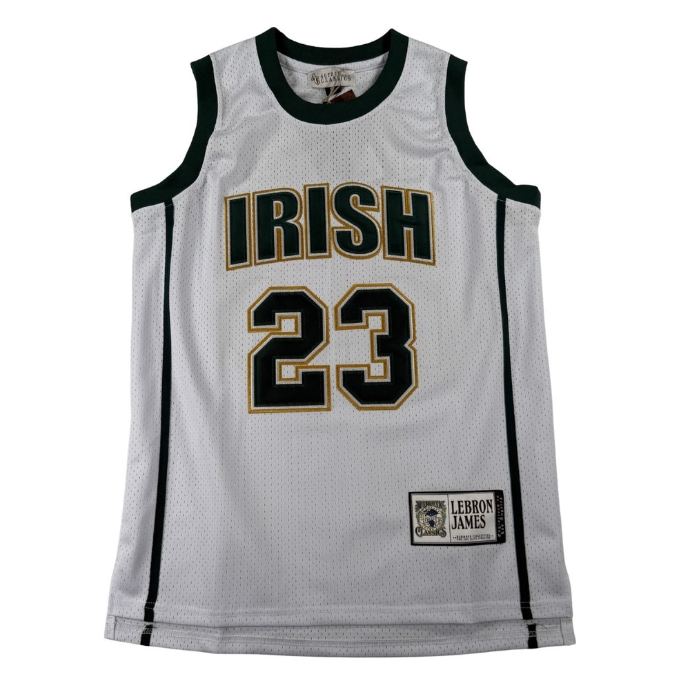 NWT‎ LeBron James Headgear Irish Vincent St. Mary HS State Champs Jersey Size S
